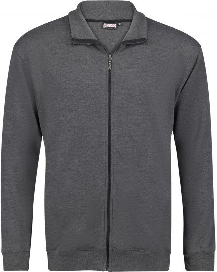 Adamo Athen Sweat Jacket with Full Zipper Charcoal - Sweatshirts & Hoodies - Sweatshirt & Camisolas com Capuz tamanhos grandes