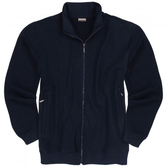 Adamo Athen Sweat Jacket with Full Zipper Navy - Sweatshirts & hoodies - Sweatshirt & Camisolas com Capuz tamanhos grandes