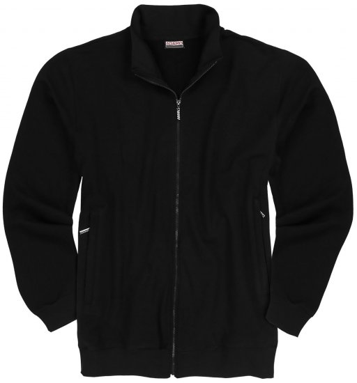 Adamo Athen Sweat Jacket with Full Zipper Black - Sweatshirts & hoodies - Sweatshirt & Camisolas com Capuz tamanhos grandes
