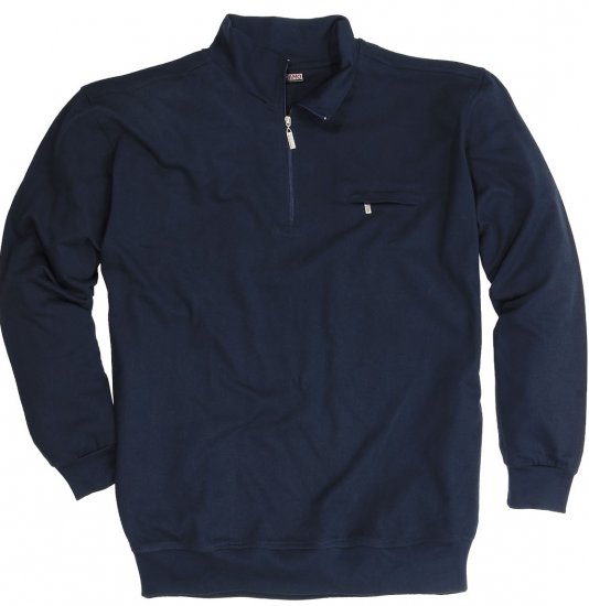 Adamo Athen Sweatshirt Half Zipper Navy - Sweatshirts & Hoodies - Sweatshirt & Camisolas com Capuz tamanhos grandes