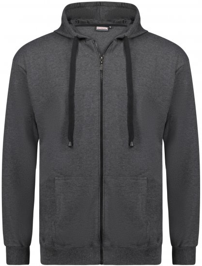 Adamo Athen Hoodie with Zipper Charcoal - Sweatshirts & hoodies - Sweatshirt & Camisolas com Capuz tamanhos grandes