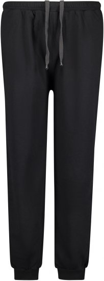Adamo Athen Sweatpants with Cuffs Black - Calças & calções de fato de treino - Calças de Fato de Treino Tamanhos Grandes 
