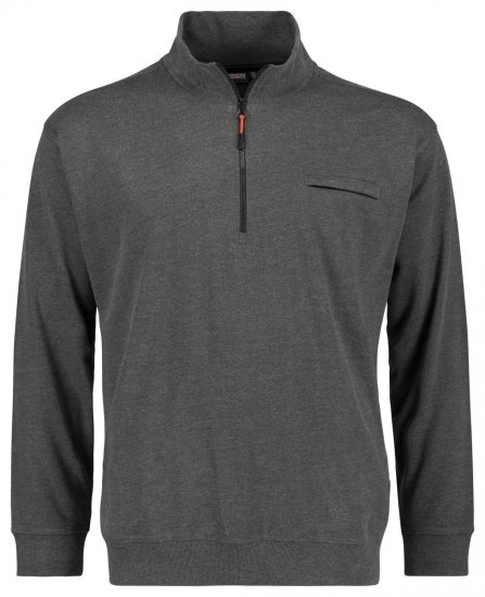 Adamo 159305 Sweatshirt com gola alta e fecho Cinzento escuro mesclado - Sweatshirts & hoodies - Sweatshirt & Camisolas com Capuz tamanhos grandes
