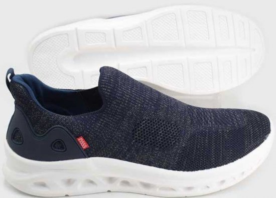 D555 Blyth 2 Kingsize Hands Free Shoes With Knitted Top Navy - Calçado de homem 40-52 - 