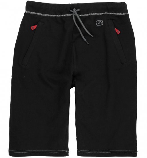 Adamo Moritz Sweatshorts Black - Calças & calções de fato de treino - Calças de Fato de Treino Tamanhos Grandes 