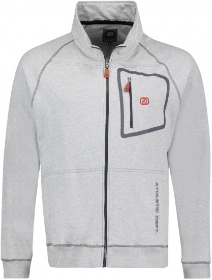 Adamo Manuel Sweatshirt with Zipper Grey - Sweatshirts & hoodies - Sweatshirt & Camisolas com Capuz tamanhos grandes