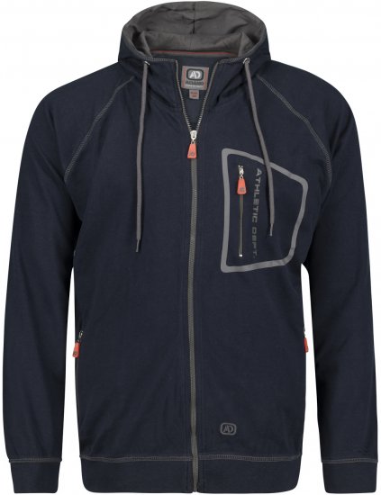 Adamo Michael Hoodie with Zipper Navy - Sweatshirts & hoodies - Sweatshirt & Camisolas com Capuz tamanhos grandes