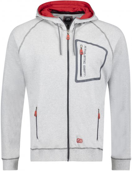 Adamo Michael Hoodie with Zipper Grey - Sweatshirts & hoodies - Sweatshirt & Camisolas com Capuz tamanhos grandes