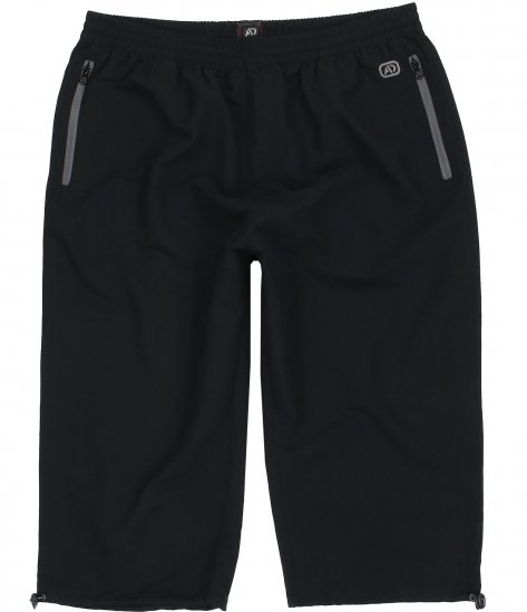 Adamo Oskar Capri Shorts Black - Calças & calções de fato de treino - Calças de Fato de Treino Tamanhos Grandes 