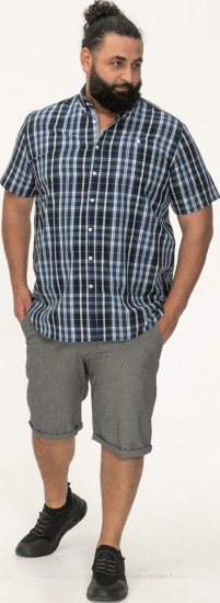 D555 Walsall Button Down Collar Short Sleeve Shirt Navy Shirt - Camisas - Camisas Homem Tamanhos Grandes