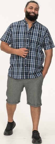 D555 Walsall Button Down Collar Short Sleeve Shirt Navy Shirt - Camisas - Camisas Homem Tamanhos Grandes