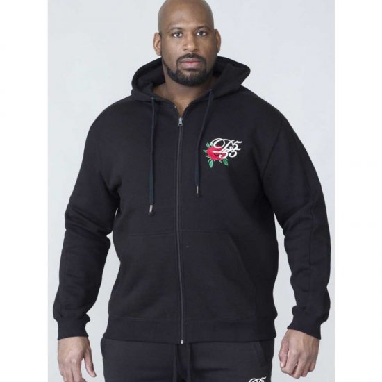 D555 Verlin Couture Full Zip Hoodie Black - Sweatshirts & hoodies - Sweatshirt & Camisolas com Capuz tamanhos grandes