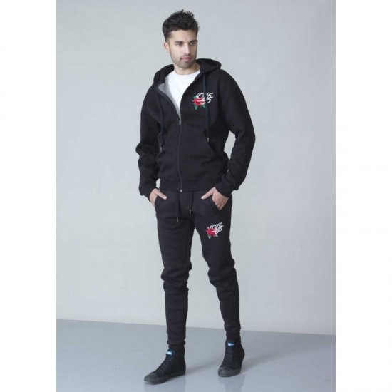 D555 Verlin Couture Full Zip Hoodie Black - Sweatshirts & hoodies - Sweatshirt & Camisolas com Capuz tamanhos grandes
