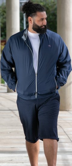 D555 Ealing Lightweight Zip Through Jacket With Zip Pockets Navy - Casacos - Casacos Homem Tamanhos Grandes