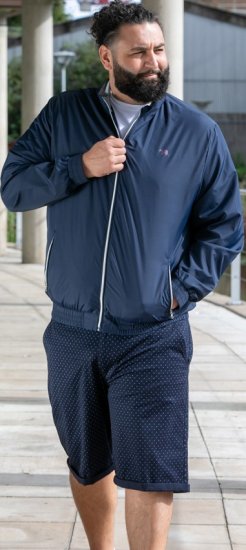 D555 Ealing Lightweight Zip Through Jacket With Zip Pockets Navy - Casacos - Casacos Homem Tamanhos Grandes