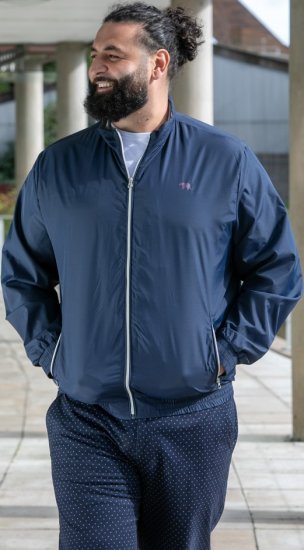 D555 Ealing Lightweight Zip Through Jacket With Zip Pockets Navy - Casacos - Casacos Homem Tamanhos Grandes