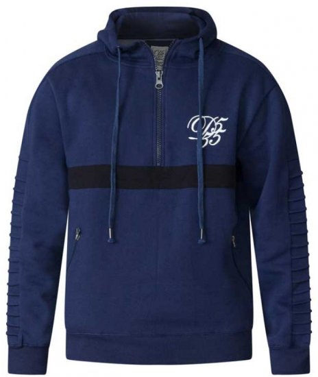 D555 Sergio Half Zip Hoodie Navy - Sweatshirts & hoodies - Sweatshirt & Camisolas com Capuz tamanhos grandes