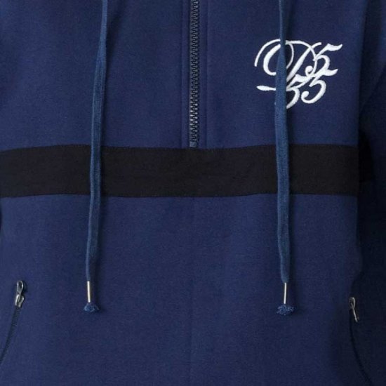 D555 Sergio Half Zip Hoodie Navy - Sweatshirts & hoodies - Sweatshirt & Camisolas com Capuz tamanhos grandes