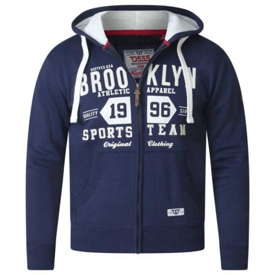 D555 Thurston Full Zip Hoodie Navy - Sweatshirts & hoodies - Sweatshirt & Camisolas com Capuz tamanhos grandes