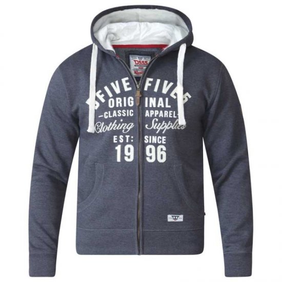 D555 Vadal Full Zip Hoodie Charcoal - Sweatshirts & hoodies - Sweatshirt & Camisolas com Capuz tamanhos grandes