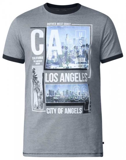 D555 Howie Fine Stripe T-shirt Grey - T-shirts - T-shirts Homem Tamanhos Grandes