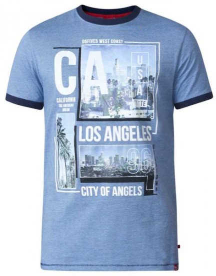 D555 Howie Fine Stripe T-shirt Blue - T-shirts - T-shirts Homem Tamanhos Grandes