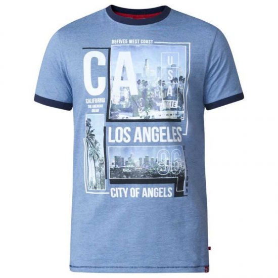 D555 Howie Fine Stripe T-shirt Blue - T-shirts - T-shirts Homem Tamanhos Grandes