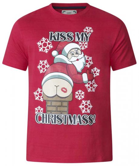 D555 Naughty X-mas T-shirt Red - T-shirts - T-shirts Homem Tamanhos Grandes