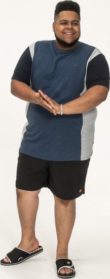 D555 Neath Cut And Sew Crew Neck T-Shirt Denim - T-shirts - T-shirts Homem Tamanhos Grandes