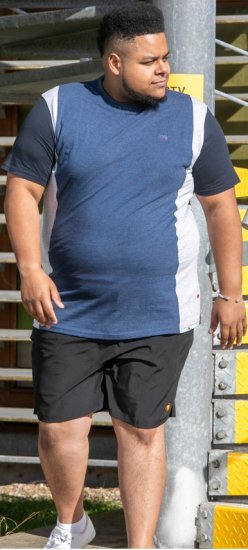 D555 Neath Cut And Sew Crew Neck T-Shirt Denim - T-shirts - T-shirts Homem Tamanhos Grandes