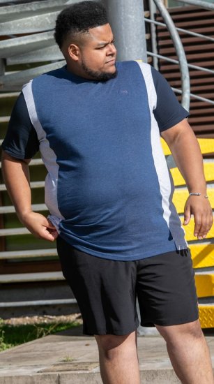 D555 Neath Cut And Sew Crew Neck T-Shirt Denim - T-shirts - T-shirts Homem Tamanhos Grandes