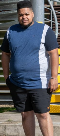 D555 Neath Cut And Sew Crew Neck T-Shirt Denim - T-shirts - T-shirts Homem Tamanhos Grandes