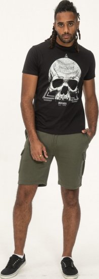D555 Hucknall Skull Monochrome Printed Crew Neck T-shirt Washed Black - T-shirts - T-shirts Homem Tamanhos Grandes