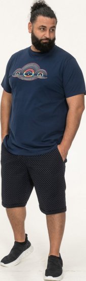 D555 Cheltenham Record With Reflection Printed T-shirt French Navy - T-shirts - T-shirts Homem Tamanhos Grandes