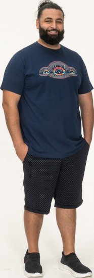 D555 Cheltenham Record With Reflection Printed T-shirt French Navy - T-shirts - T-shirts Homem Tamanhos Grandes