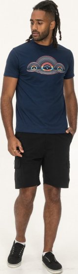 D555 Cheltenham Record With Reflection Printed T-shirt French Navy - T-shirts - T-shirts Homem Tamanhos Grandes