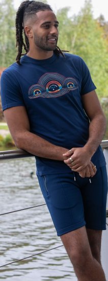 D555 Cheltenham Record With Reflection Printed T-shirt French Navy - T-shirts - T-shirts Homem Tamanhos Grandes