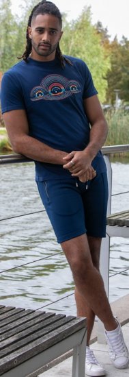 D555 Cheltenham Record With Reflection Printed T-shirt French Navy - T-shirts - T-shirts Homem Tamanhos Grandes