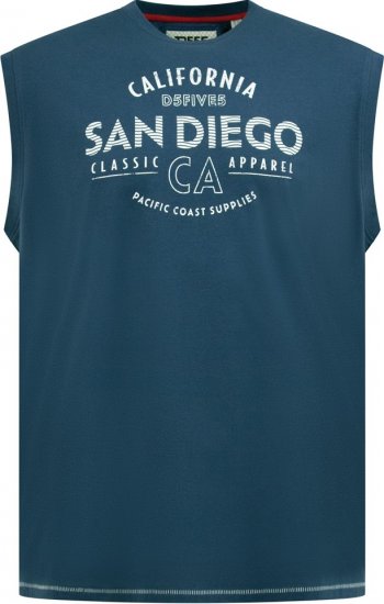 D555 Havant San Diego Printed Sleeveless T-Shirt French Navy - T-shirts - T-shirts Homem Tamanhos Grandes