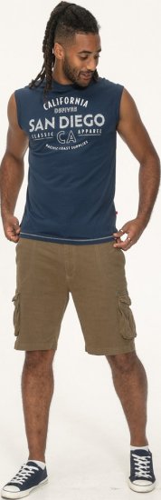 D555 Havant San Diego Printed Sleeveless T-Shirt French Navy - T-shirts - T-shirts Homem Tamanhos Grandes