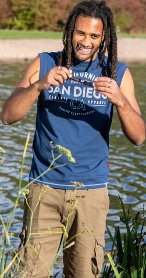 D555 Havant San Diego Printed Sleeveless T-Shirt French Navy - T-shirts - T-shirts Homem Tamanhos Grandes