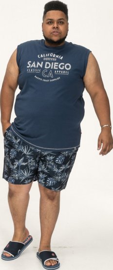 D555 Havant San Diego Printed Sleeveless T-Shirt French Navy - T-shirts - T-shirts Homem Tamanhos Grandes