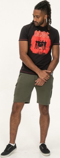D555 Uxbridge Official AC/DC Band Printed Crew Neck T-Shirt Washed Black TALL SIZES - ROUPAS DE HOMEM MT-6XLT - Tamanhos-Tall Homem