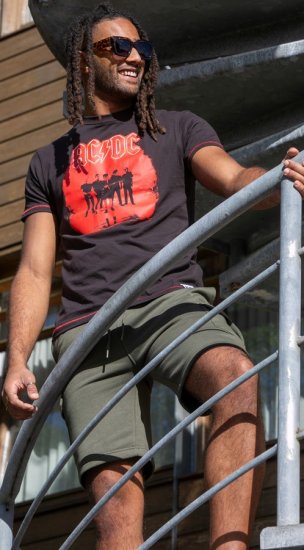 D555 Uxbridge Official AC/DC Band Printed Crew Neck T-Shirt Washed Black TALL SIZES - ROUPAS DE HOMEM MT-6XLT - Tamanhos-Tall Homem