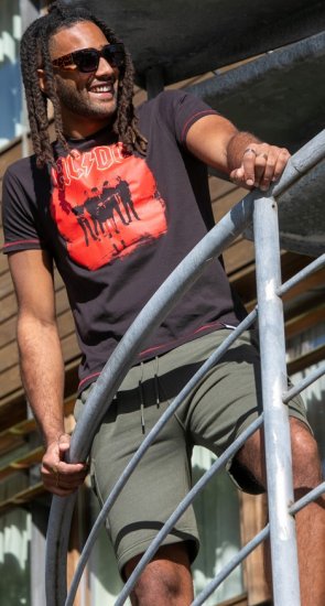 D555 Uxbridge Official AC/DC Band Printed Crew Neck T-Shirt Washed Black TALL SIZES - ROUPAS DE HOMEM MT-6XLT - Tamanhos-Tall Homem