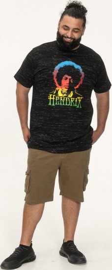 D555 Hendrix Official Jimi Hendrix Printed Crew Neck T-Shirt Black Reno - T-shirts de bandas - 