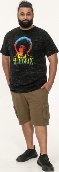 D555 Hendrix Official Jimi Hendrix Printed Crew Neck T-Shirt Black Reno - T-shirts de bandas - 
