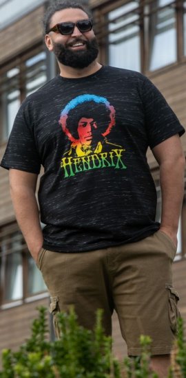 D555 Hendrix Official Jimi Hendrix Printed Crew Neck T-Shirt Black Reno - T-shirts de bandas - 