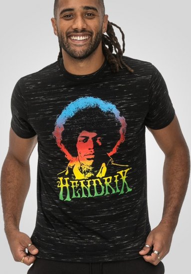 D555 Hendrix Official Jimi Hendrix Printed Crew Neck T-Shirt Black Reno - T-shirts de bandas - 