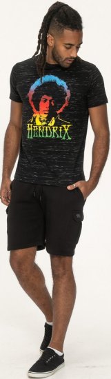 D555 Hendrix Official Jimi Hendrix Printed Crew Neck T-Shirt Black Reno - T-shirts de bandas - 